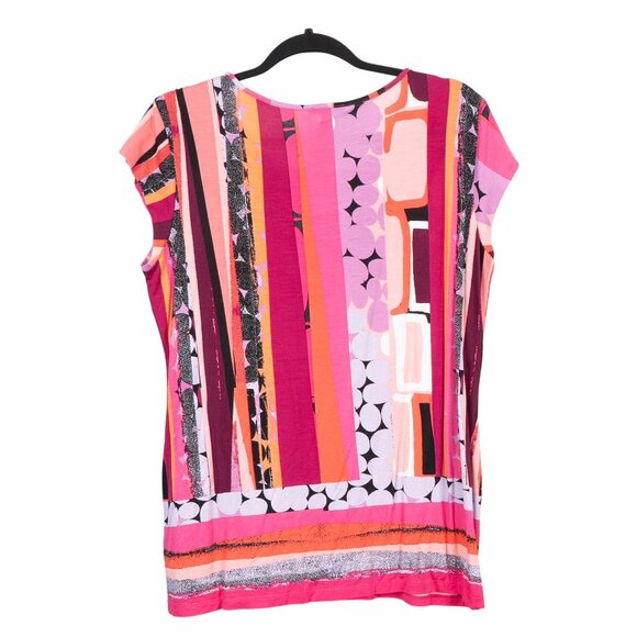 Spring Mercer Womens Shirt NEW Multicolor Striped Sequin Embellished Scoop Neck - Picture 5 of 5